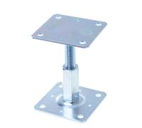 Aqbau® Support de poteau réglable en hauteur 110x110 mm Chaussures de poutre, support de poteau, support de poteau, pied de support réglable, pied de sol, pied de béton à visser galvanisé