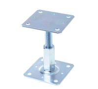 Aqbau Pied de poteau réglable - Support de poteau galvanisé 110 x 110 mm | Acier de 4 mm, hauteur ajustable de 90 à 150 mm par manchon coulissant, sans faire pivoter la poutre - 1 pièce