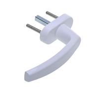Aqbau® Poignée de fenêtre en PVC Blanc I Poignée oval de rosace pour fenêtres/portes de balcon 28 x 63mm Simple Poignee Fenetre 1 pc.