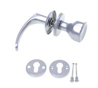 Aqbau® Poignée de porte avec bouton de porte et rosace PZ | Poignée de porte | Bouton (argent)