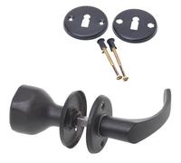 Aqbau® Poignée de porte avec bouton et rosace BB | Tiroir bouton | Türknauf | Knauf (Noir)