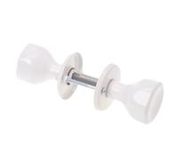 Aqbau® Poignée de Porte Bouton Rotatif sur Rosace Blanc - Bouton de Porte Métal, Robuste et Ergonomique | Ensemble Complet, Montage Facile, Sécurisé pour Enfants et Animaux