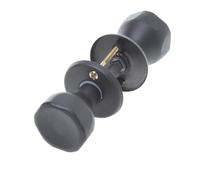 Aqbau® Poignée de Porte Bouton Rotatif sur Rosace Noir - Bouton de Porte Métal, Robuste et Ergonomique | Ensemble Complet, Montage Facile, Sécurisé pour Enfants et Animaux