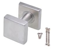 Aqbau Poignée de Porte Carré Sur Eckigrosette Pousseurs de Bouton Acier Inox