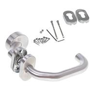 Aqbau® Poignée de porte en acier inoxydable - Forme cylindrique - Rosace PZ