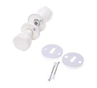 Aqbau® Poignée de porte pivotante avec rosette BB ensemble complet de poignées de porte avec goupilles et vis (Blanc)