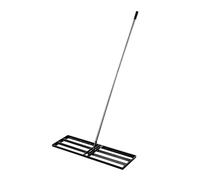 Aqbau Râteau Niveleur de Pelouse 75x25 cm avec Manche 175 cm - Niveleur de Sol en Acier pour Égaliser Gazon, Répartir Sable et Terre - Outil de Jardin
