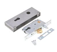 Aqbau Serrure à Crochet Avec Cassette - Argent | Goupille 72-30 | Serrure de Porte Coulissante et Portail Extérieur