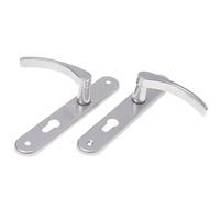 Aqbau® Set de Poignées de Porte Avec Plaque Longue Argentée | Ferrure de Porte (PZ)