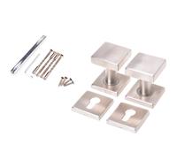 Aqbau Set Poignée de Porte Carré Inox Porte Bouton Fixé Pommeau Rosette Pz