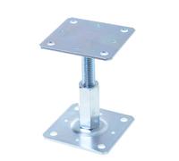 Aqbau® Support de poteau réglable en hauteur 110x110 mm Chaussures de poutre, support de poteau, support de poteau, pied de support réglable, pied de sol, pied de béton à visser galvanisé