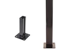 Aqbau® Support de poteau 60×40 mm - galvanisé & thermolaqué - acier 2 mm - plaque 110×110 - 190 mm hauteur - 4 couleurs - Made in EU (Anthracite)