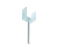 Aqbau Support de poteau à encastrer en béton, 80 x 80 mm, support de poteau en U pour poteaux en bois, ancrage de poteau en forme de U avec ancrage en béton, sabot de poteau en acier de 4 mm