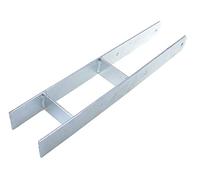 Aqbau® Support de poteau en H 101 mm - Ancre en H - Support de poteau à sceller dans le béton - Ancre de poteau en H - Chaussures de poteau - Pour abri de voiture - Support en H - Ancrage béton
