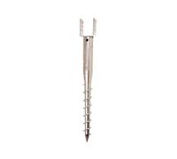 Aqbau® Support de poteau en U de 70 mm à visser, douille de sol à visser, ancrage au sol, piquet de terre, ancrage de poteau