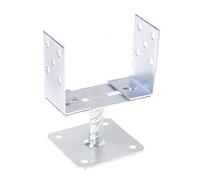 Aqbau Support de poteau en U réglable de 0 à 160 mm à visser - Support de poteau réglable pour poteaux en bois - Douille à visser - Ancrage de poteau en forme de U - Galvanisé à chaud