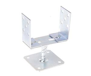 Aqbau Support de poteau en U réglable de 0 à 160 mm à visser - Support de poteau réglable pour poteaux en bois - Douille à visser - Ancrage de poteau en forme de U - Galvanisé à chaud