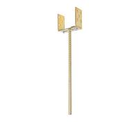 Aqbau Support de poteau en U réglable de 0 à 200 mm - Pour poteaux en bois - En forme de U avec ancrage en béton de 500 mm - Galvanisé à chaud - Fabriqué en UE