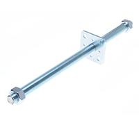 Aqbau® Support de poteau - Pied de support réglable en hauteur - Galvanisé - Pied de sol en béton - Pour sceller le béton - Support de poteau réglable - Filetage M24 mm - Avec tournevis - 80 x 80 x