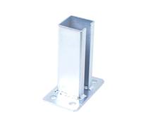 Aqbau® Support de poteau pour poteau de portail - 60 x 60 mm - Douille à visser - En acier galvanisé à chaud - Argenté