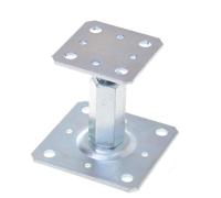 Aqbau® Lot de supports de poteau réglables en hauteur, pieds de support en acier galvanisé, 110 x 80 mm, réglables, montage facile, clôtures et plus encore, ancrage de support robuste pour terrasses