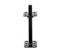 Aqbau Support de poteau réglable en hauteur - 80 x 80 mm - Noir - Pied de poteau