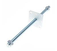 Aqbau® Support de poteau réglable en hauteur - Galvanisé - Pied de sol en béton - Pour sceller le béton - Support de poteau réglable - Filetage M24 mm - Avec tournevis - 110 x 110 x 500 mm