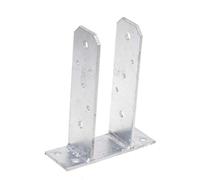Aqbau® Support de poteau TT 100 mm à visser robuste en acier galvanisé à chaud, support pied de poutre en U pour poteau avec ancre en béton pour poteau en bois