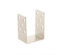 Aqbau Support de poteaux en U 80 mm à visser, galvanisé à chaud, 4 mm, en acier, en forme de U, support de poteaux de construction en bois, idéal pour terrasses, auvents