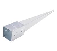 Aqbau Support Poteau à Enfoncer 100x100 mm (750 mm) - Pied de Bois, Douille Galvanisée à Chaud - Fixation Carré pour Carport, Pergola, Abri Jardin - Ancrage 10x10 cm