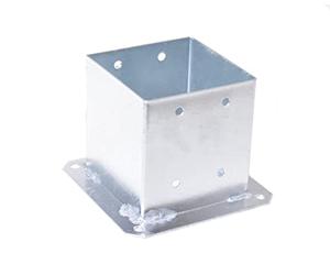 Aqbau® Support Poteau à Visser 14x14 cm Embase pied de poteau galvanisé, support poteau bois, Pour constructions en bois, abri de jardin, pergola, abri de