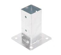 Aqbau® Support Poteau à Visser 5x5 cm Embase pied de poteau galvanisé, support poteau bois, Pour constructions en bois, abri de jardin, pergola, abri de