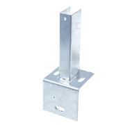 Aqbau® Support Robuste pour Poteau de Clôture à Visser - En Acier Galvanisé à Chaud - Parfait pour Briques en L - Fixation Stable 60 x 40 mm - Idéal pour l'Extérieur