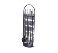 Aqbau Tisonnier 4 tlg. Ensemble de Cheminée Inox Cheminée Couverts