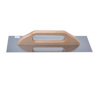 Aqbau® Truelle Lisseuse Suisse | Lisseuse Professionnelle en Acier Inoxydable avec poignée en Bois | Truelle à enduire, Lisser et plâtrer - Fabriquée dans l’UE (380 x 130 mm)
