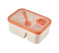 AQCDPJYU Bento Lunch Box 2 Compartment Snackle Box with Utensils Sauce Jar, Orange - Microwave Dishwasher Safe(Double layer)
