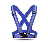 AQCDPJYU Gilet de sécurité réfléchissant réglable et respirant, sangles à reflets, bande élastique for adultes et enfants, course de nuit, équitation(Blue)
