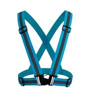 AQCDPJYU Gilet de sécurité réfléchissant réglable et respirant, sangles à reflets, bande élastique for adultes et enfants, course de nuit, équitation(Blue Black)