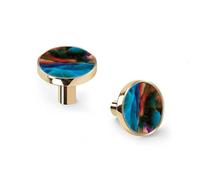 AQCDPJYU Paquet de 6 boutons d'armoire créatifs d'art de nuage, poignées de tiroir en alliage de Zinc de Base noire for la commode de salle de bains de cuisine(Golden)