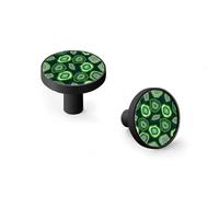 AQCDPJYU Paquet de 6 boutons d'armoire en cristal d'agate verte, crochets muraux, poignées de tiroir en alliage de Zinc à Base noire for commode de salle de bains de cuisine(Black)