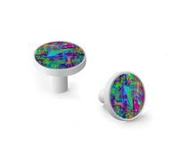 AQCDPJYU Paquet de 6 boutons d'armoire en forme de champignons colorés, poignées de tiroir en alliage de Zinc à Base noire for commode de salle de bains de cuisine(White)