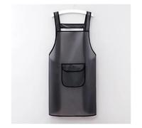 AQCDPJYU Tablier de cuisine transparent et imperméable, facile à nettoyer et résistant aux graisses, for hommes et femmes, idéal for la maison, les restaurants et les cafés.(Black Pocket)