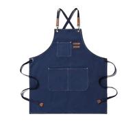 AQCDPJYU Tablier de cuisine unisexe en toile unie et simple, avec bavette noire ajustable, idéal for serveur, pub, salon, café, restaurant et cape. Sac à outils inclus.(3)