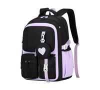 AQCDPJYU YZSMYY Ensemble de 3 sacs à dos à motif d'amour, sac d'école étanche en nylon avec sac à déjeuner et trousse à crayons(Purple)