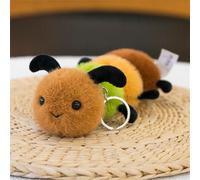 AQCQDQ Jouet en peluche en forme d'insecte, mignon, araignée, abeille, chenille, cadeau pour filles et garçons (rouge)