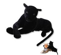 AQCQDQ Peluche léopard XXL - Mignon géant - En peluche - Panthère noire - Jouet en peluche - Cadeau pour enfants, garçons et filles (25 cm, noir)