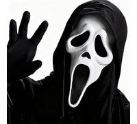 AQDJWHM Masque Scream, Latex Masque Ghostface, Ghost Face Mask pour Halloween Carnaval Cosplay