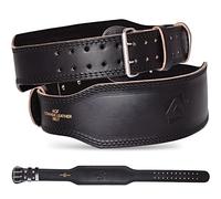 AQF Ceinture Musculation, 10,2 cm Largeur Cuir Vachette Ceinture De Musculation, Ceinture Leste Musculation, Ceinture Lombaire Homme Femme Double Prong Boucle Rouleau Acier Maintien Dos Belt