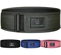 AQF Ceinture Musculation, 4"/10.2cm Nylon Automatique Fermer Support Dos Lombaire Ceinture Powerlifting, Ceinture Lestée Musculation Pour Entraînement Fonctionnel, Squat Homme Femme (S, Vert)