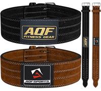 AQF Ceinture Musculation, 4" Cuir Vache Ceinture De Musculation, Ceinture Leste Musculation, Ceinture Lombaire Homme Femme 10mm D'épaisseur Weightlifting Belt (Large 32" à 35", Noir)